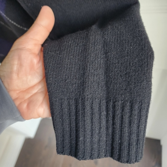 J. Crew Mens 1/4 zip Argyle/ Diamond Pattern 100% Lambswool Pullover Medium - Picture 5 of 9